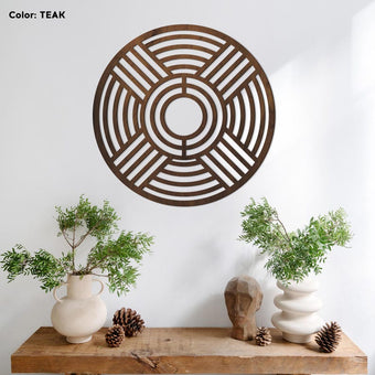 compare product Round Wood Wall Art, Modern Geometric Wall Decor, Circle Wood Panel Art, Large Boho Wall Accent, Abstract Wood Wall Hanging