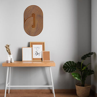 compare product Boho Wooden Wall Art, Ellipse Wood Wall Decor, Abstract Geometric Wall Art, Oval Wall Wooden Hanging, Mid Century Modern Wall Art