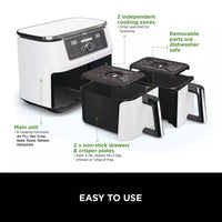 Ninja Foodi Air Fryer MAX Dual Zone, White -[AF400UK] 9.5L Brand New