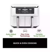 Ninja Foodi Air Fryer MAX Dual Zone, White -[AF400UK] 9.5L Brand New
