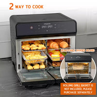 HYSapientia 22L Dual Zone Air Fryer Oven With Rotisserie Large Convection Oven