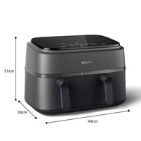 Philips Dual Basket Air Fryer - Healthy, Fast, and Versatile Cooking, 9L