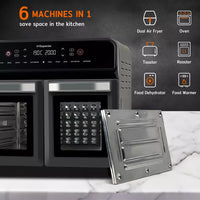 HYSapientia 22L Dual Zone Air Fryer Oven With Rotisserie Large Convection Oven