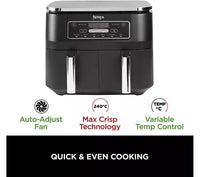 Ninja AF300UK Foodi Dual Zone Air Fryer 6 Functions 7.6L + 2 Year Warranty (New)