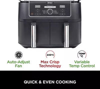 Ninja AF400UK Foodi MAX Dual Zone Air Fryer 6 Functions 9.5L + 2 Year Warranty