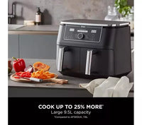 Ninja AF400UK Foodi MAX Dual Zone Air Fryer 6 Functions 9.5L + 2 Year Warranty