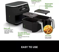 Ninja AF300UK Foodi Dual Zone Air Fryer 6 Functions 7.6L + 2 Year Warranty (New)